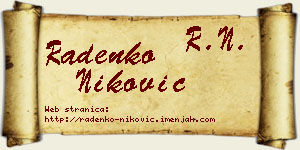 Radenko Niković vizit kartica